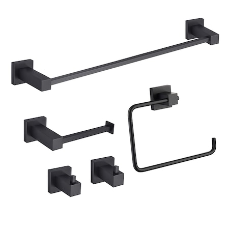 Kibi Cube 5-Piece Bathroom Hardware Set C-KBA15-5MB-3